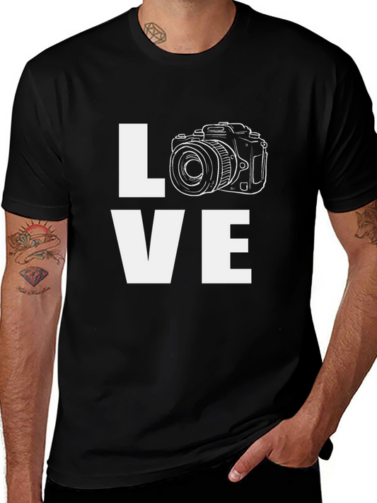 Love Photography Graphic Tee - Black Cotton Shirt