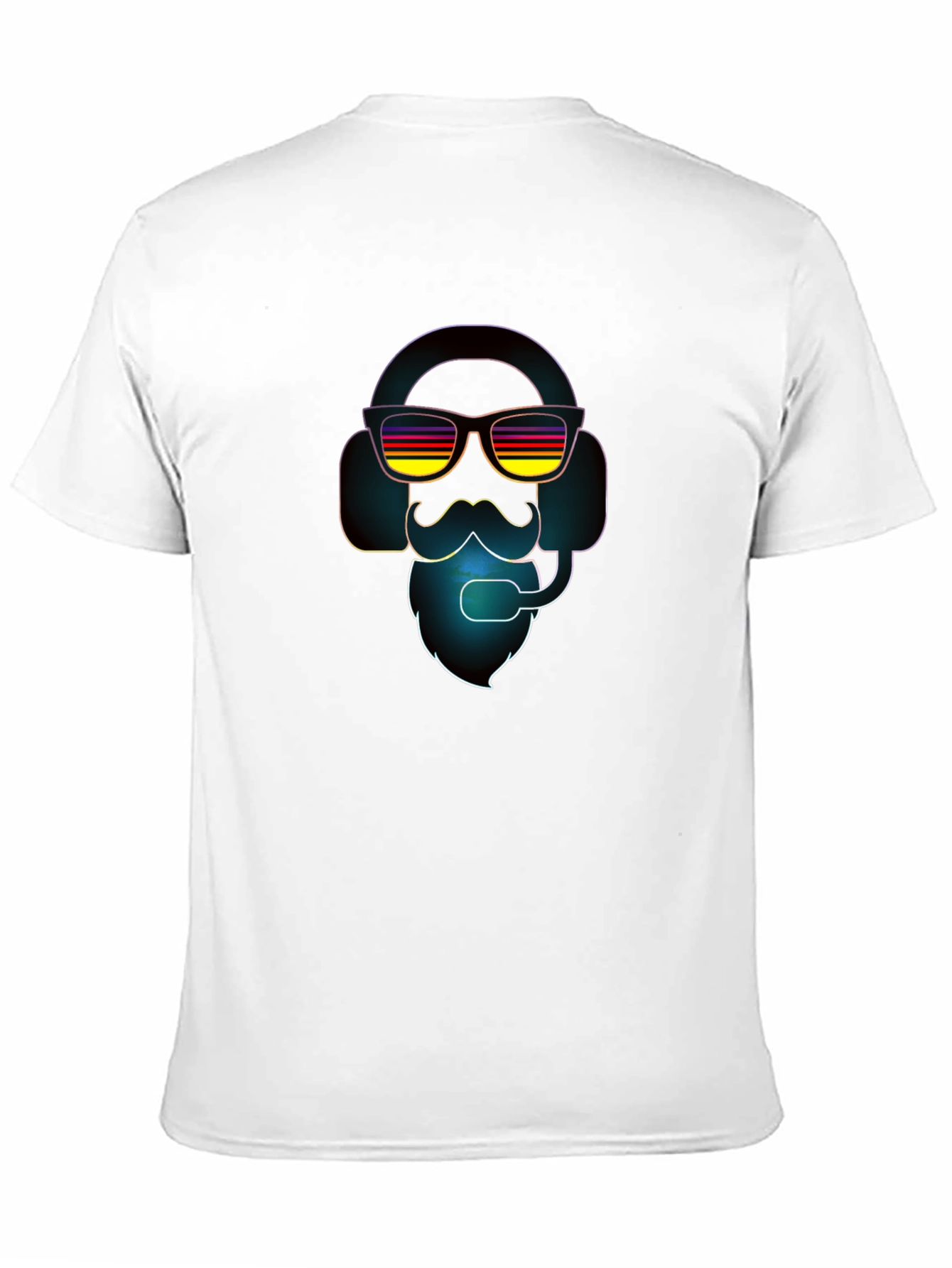 Retro Gamer T-Shirt - Headset Beard Sunglasses