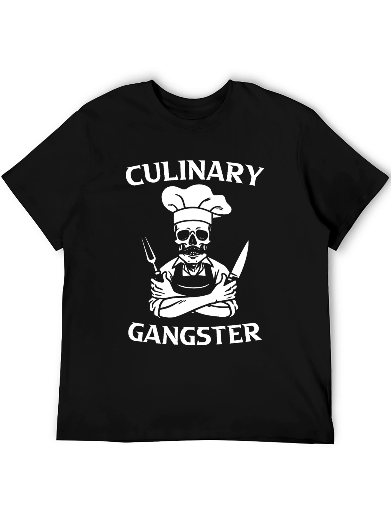 Culinary Gangster T-Shirt - Chef Skull Design