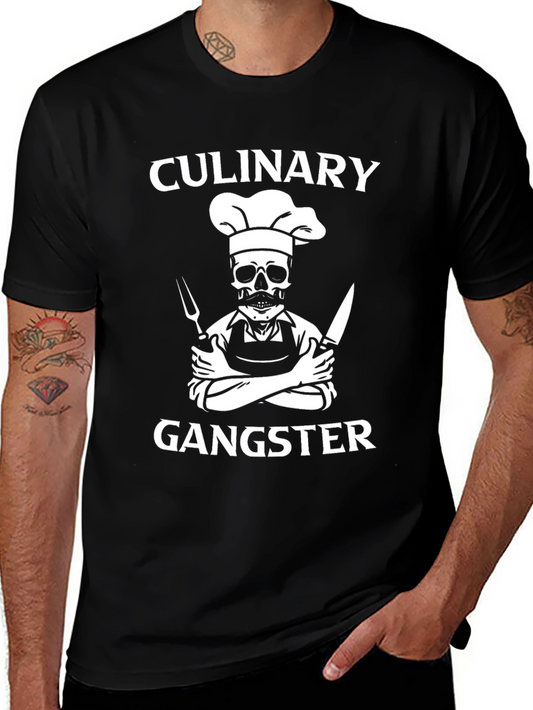 Culinary Gangster T-Shirt - Chef Skull Design