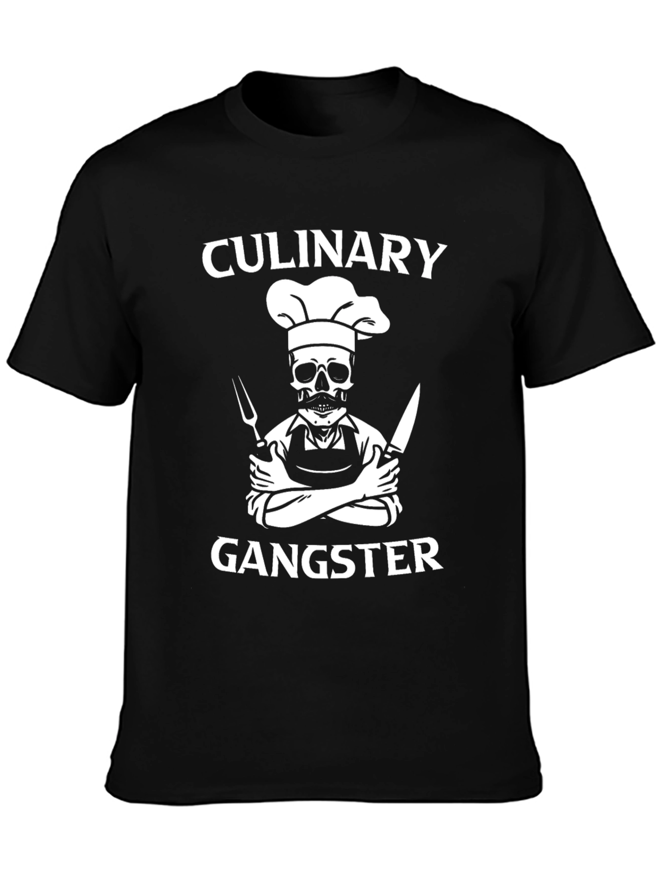 Culinary Gangster T-Shirt - Chef Skull Design