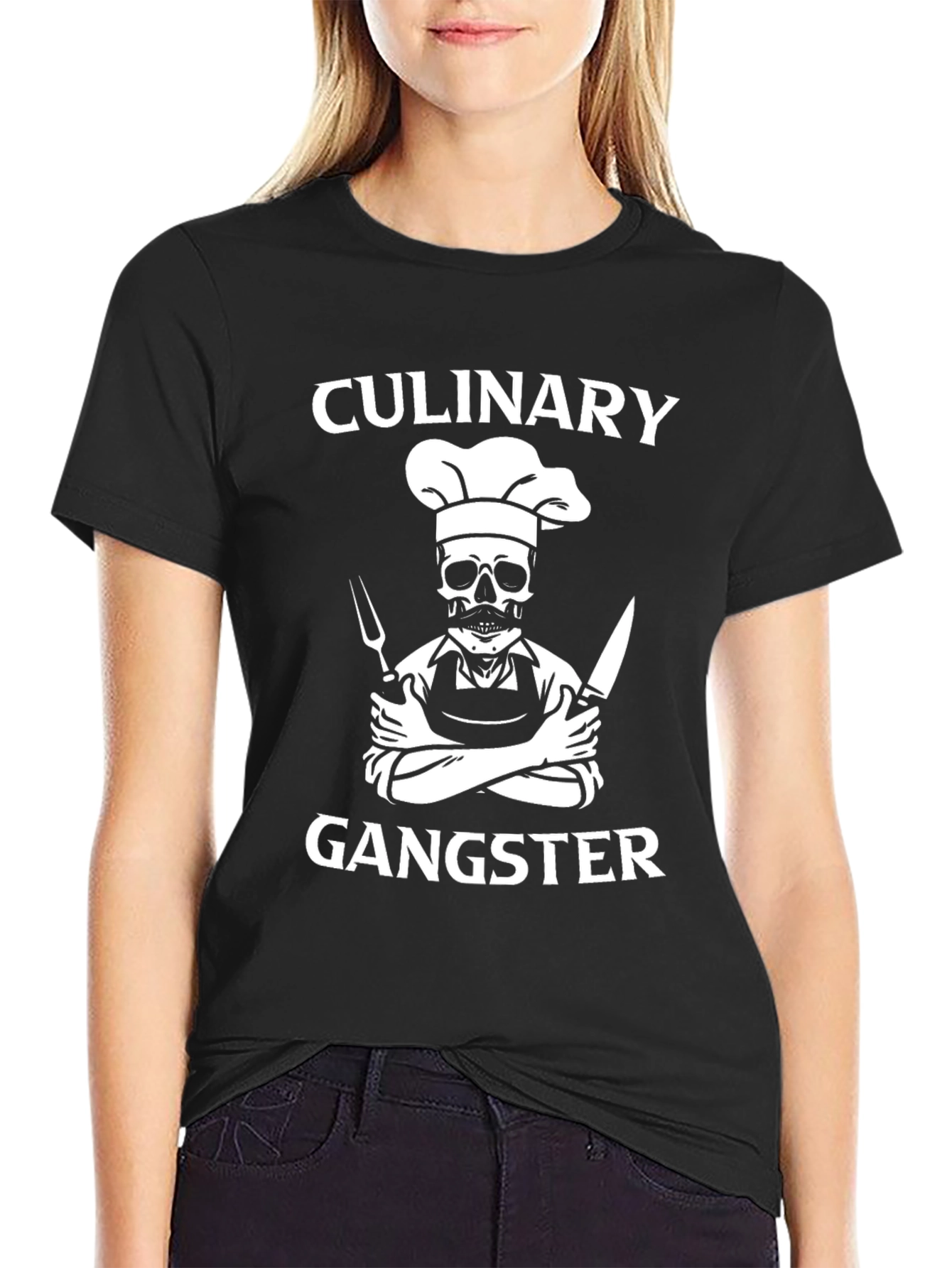 Culinary Gangster T-Shirt - Chef Skull Design