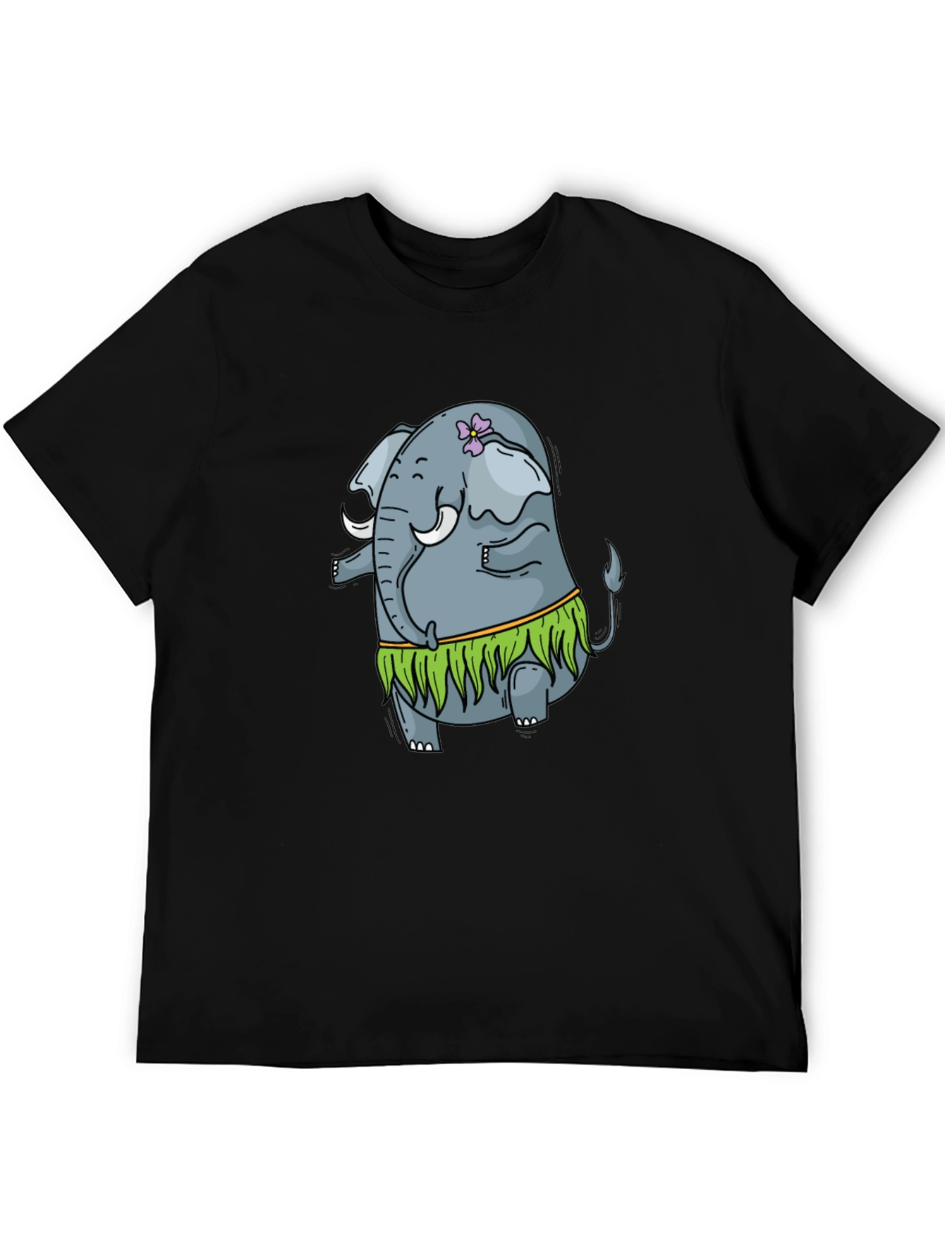 Elephant Hula Dancer Black T-Shirt