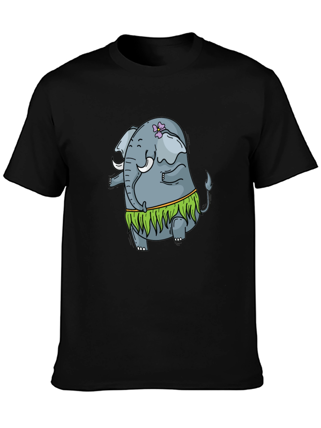 Elephant Hula Dancer Black T-Shirt