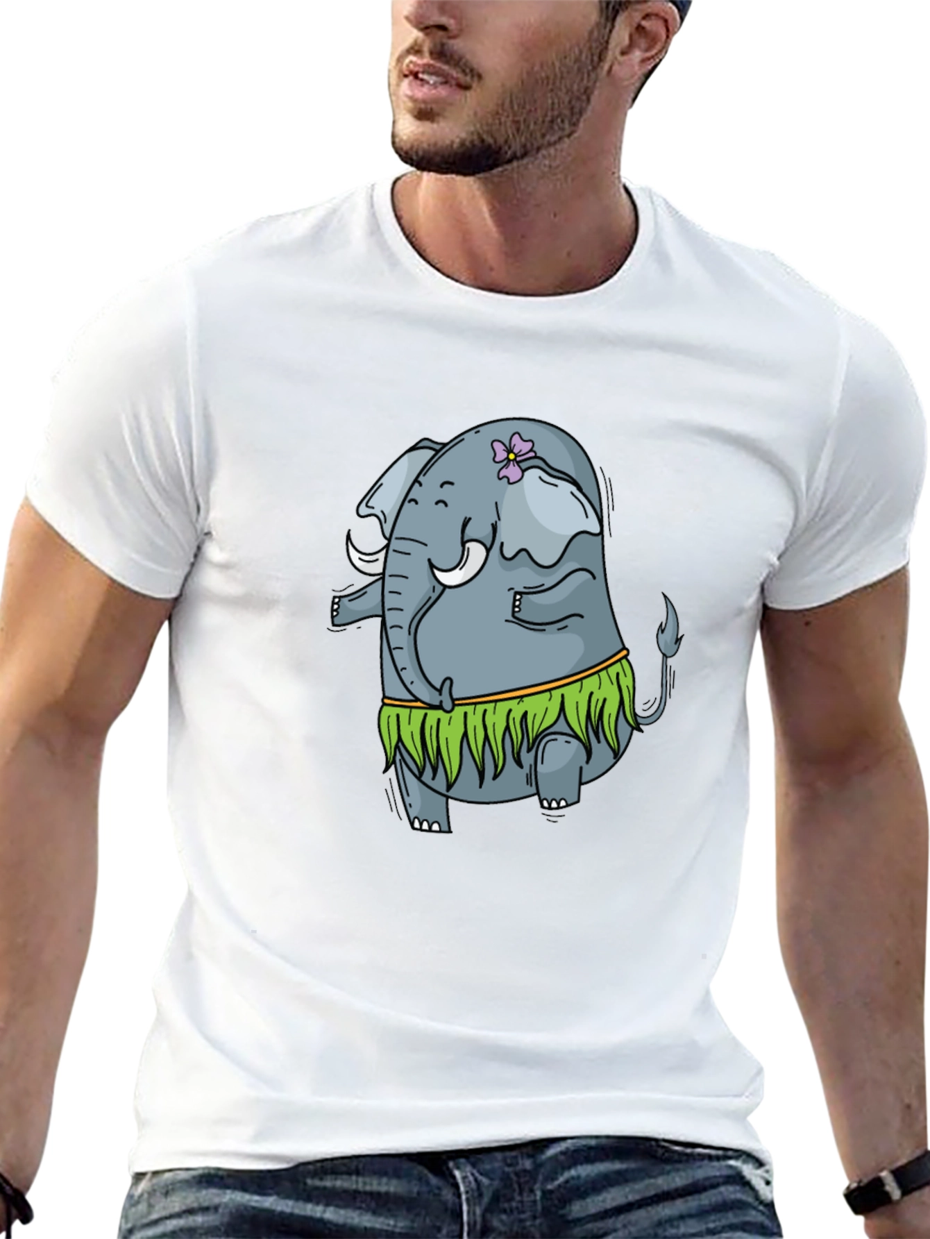 Elephant Hula Dancer Black T-Shirt
