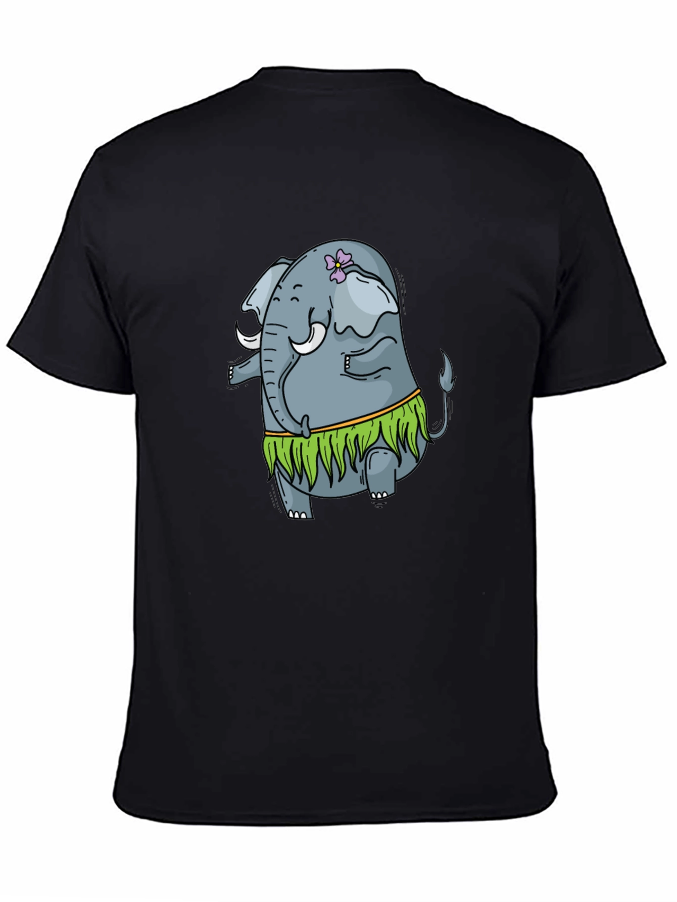 Elephant Hula Dancer Black T-Shirt