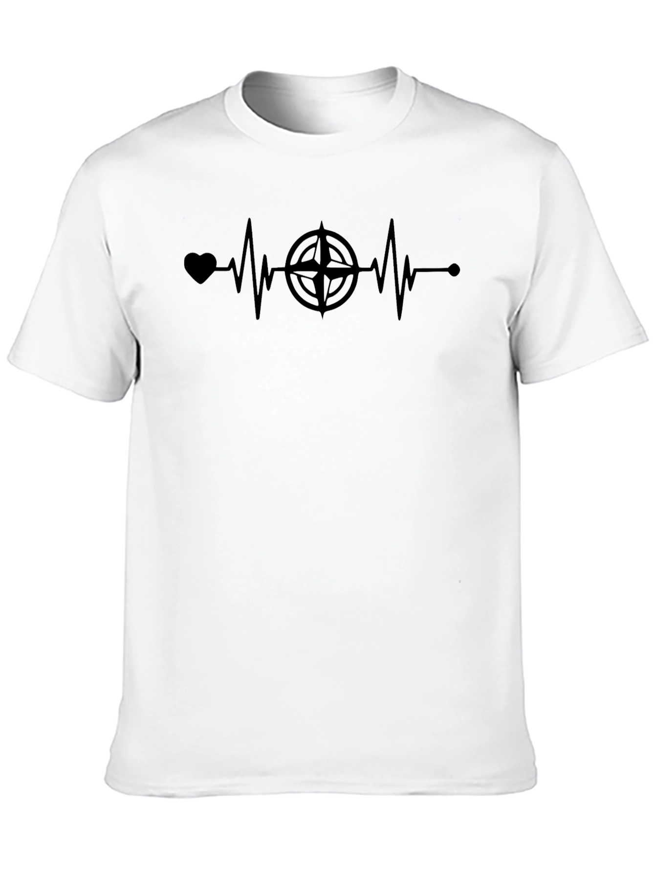 Compass Heartbeat Black T-Shirt