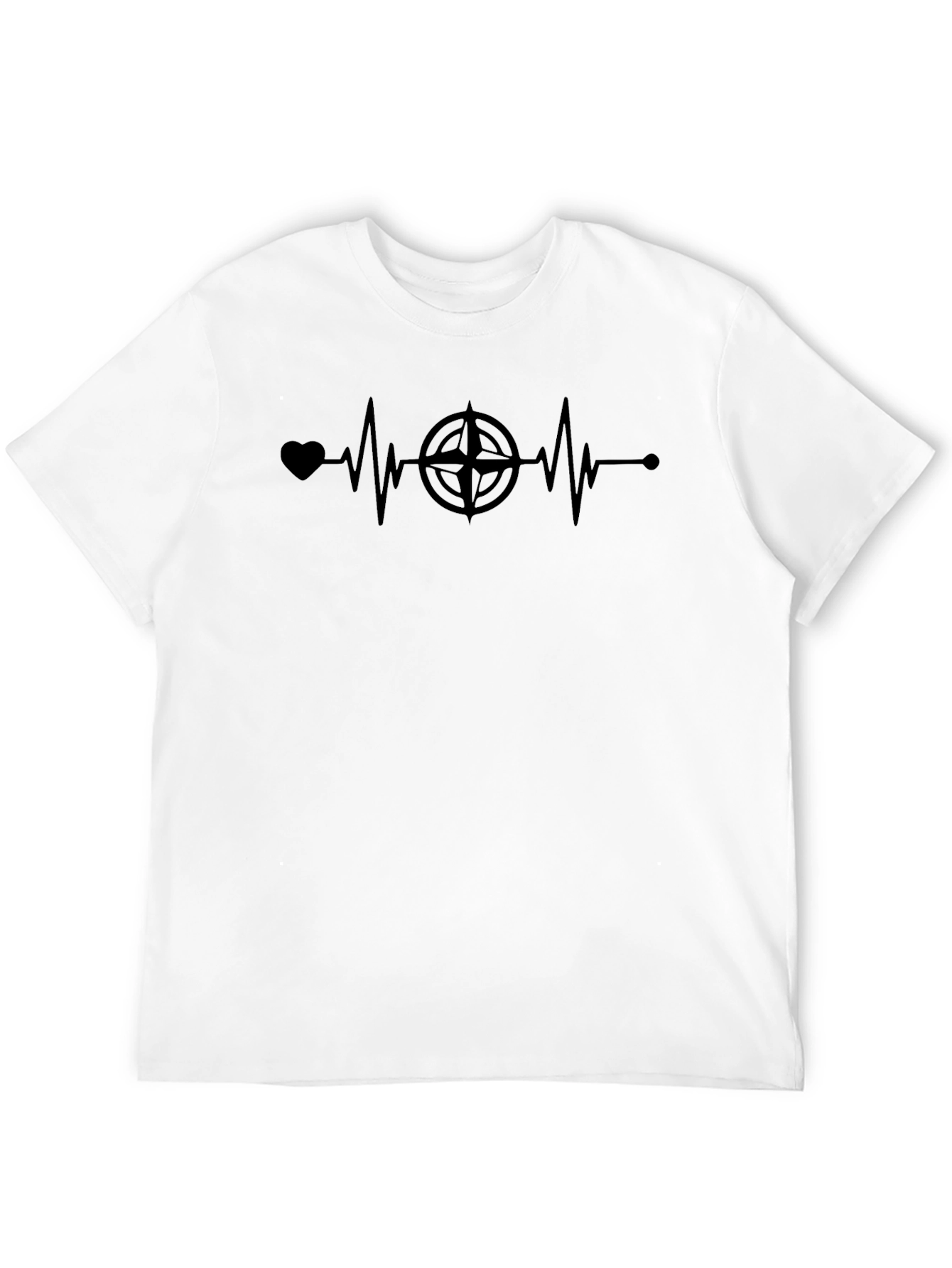 Compass Heartbeat Black T-Shirt