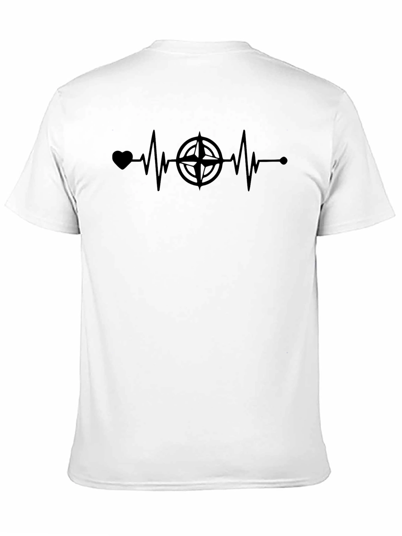 Compass Heartbeat Black T-Shirt