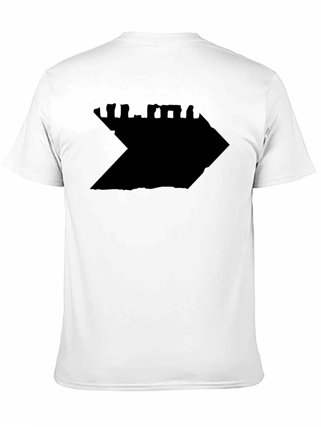 Black Graphic Tee - Abstract Shadow Design