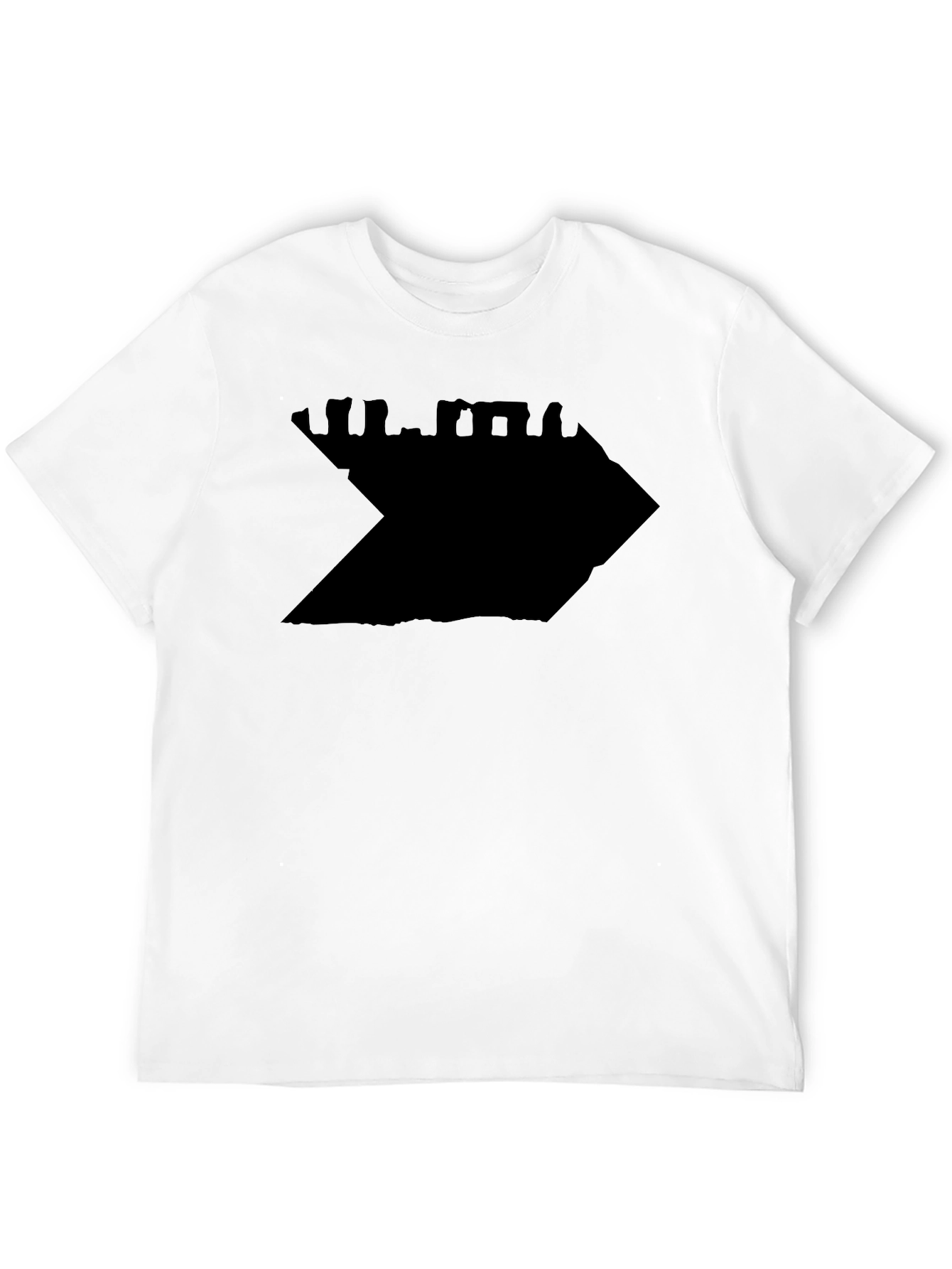 Black Graphic Tee - Abstract Shadow Design