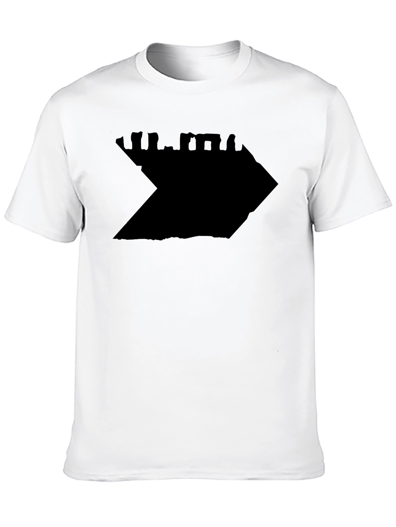 Black Graphic Tee - Abstract Shadow Design