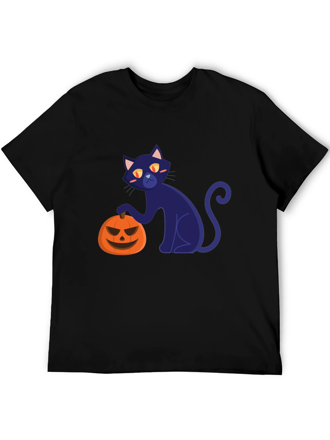Halloween Black Cat and Pumpkin T-Shirt