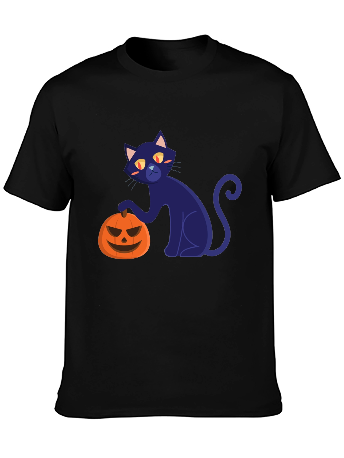 Halloween Black Cat and Pumpkin T-Shirt