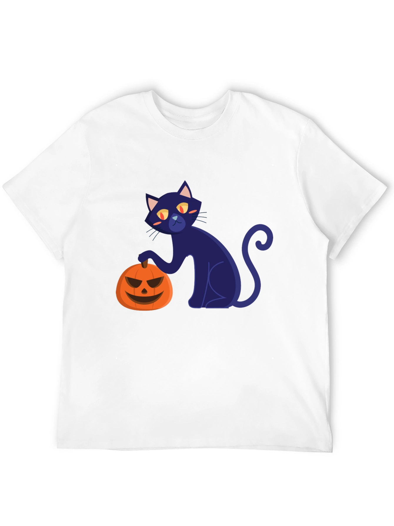 Halloween Black Cat and Pumpkin T-Shirt