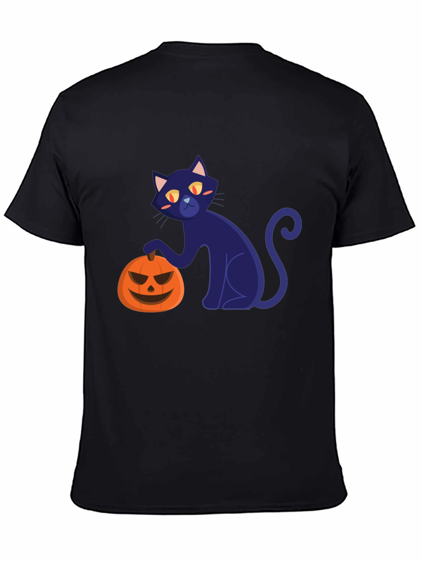 Halloween Black Cat and Pumpkin T-Shirt
