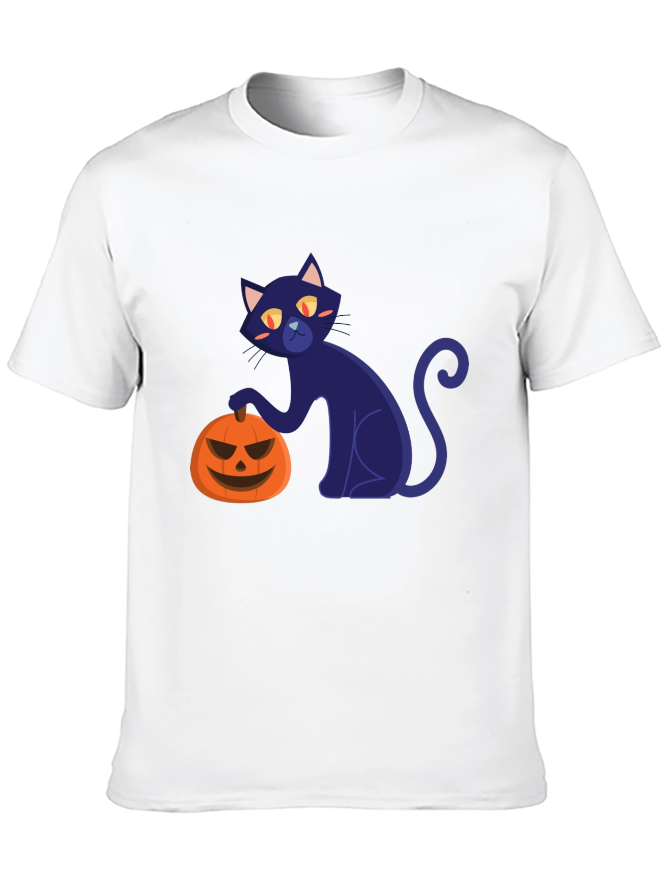 Halloween Black Cat and Pumpkin T-Shirt