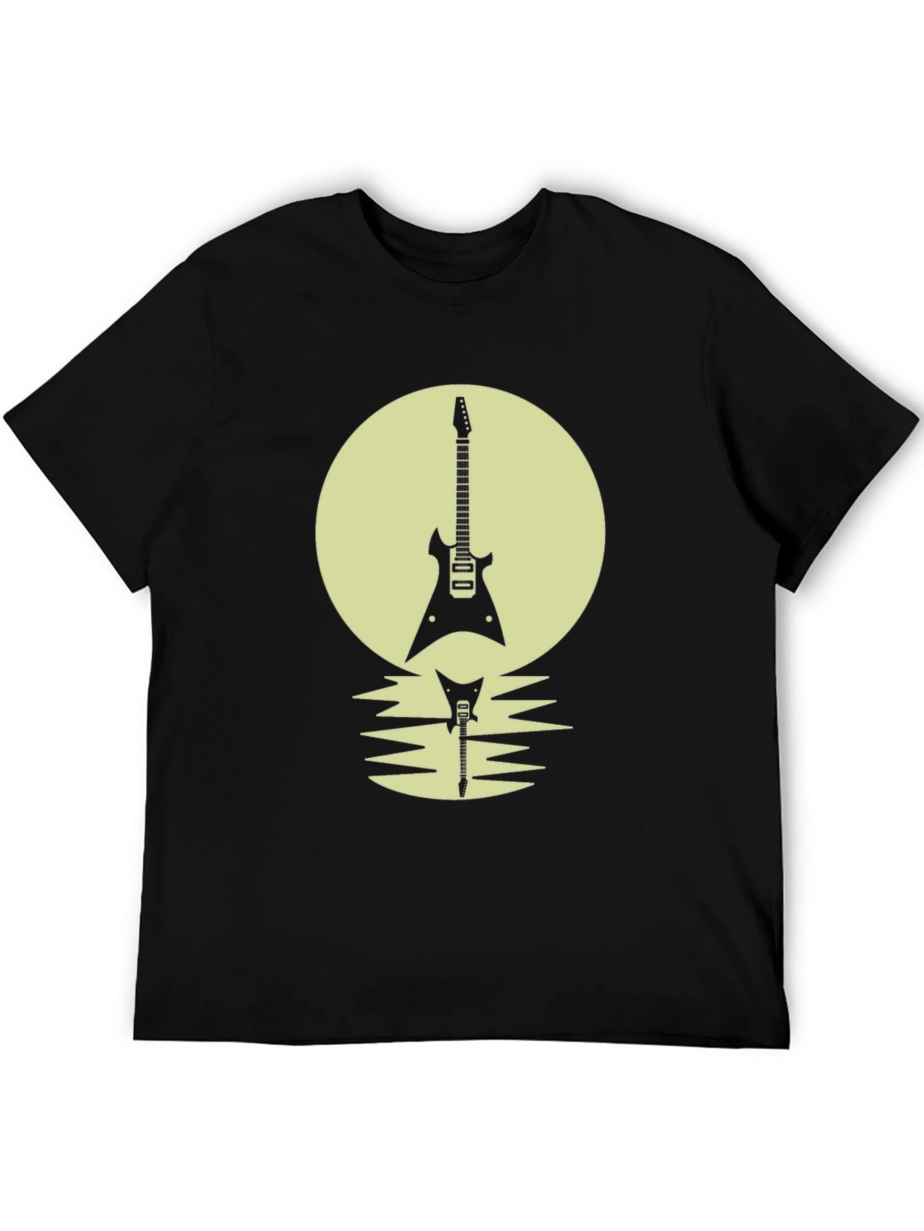 Electric Guitar Silhouette Graphic Tee - Rock Concert Style