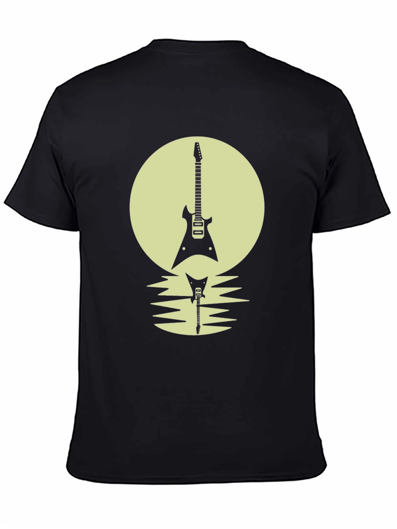 Electric Guitar Silhouette Graphic Tee - Rock Concert Style