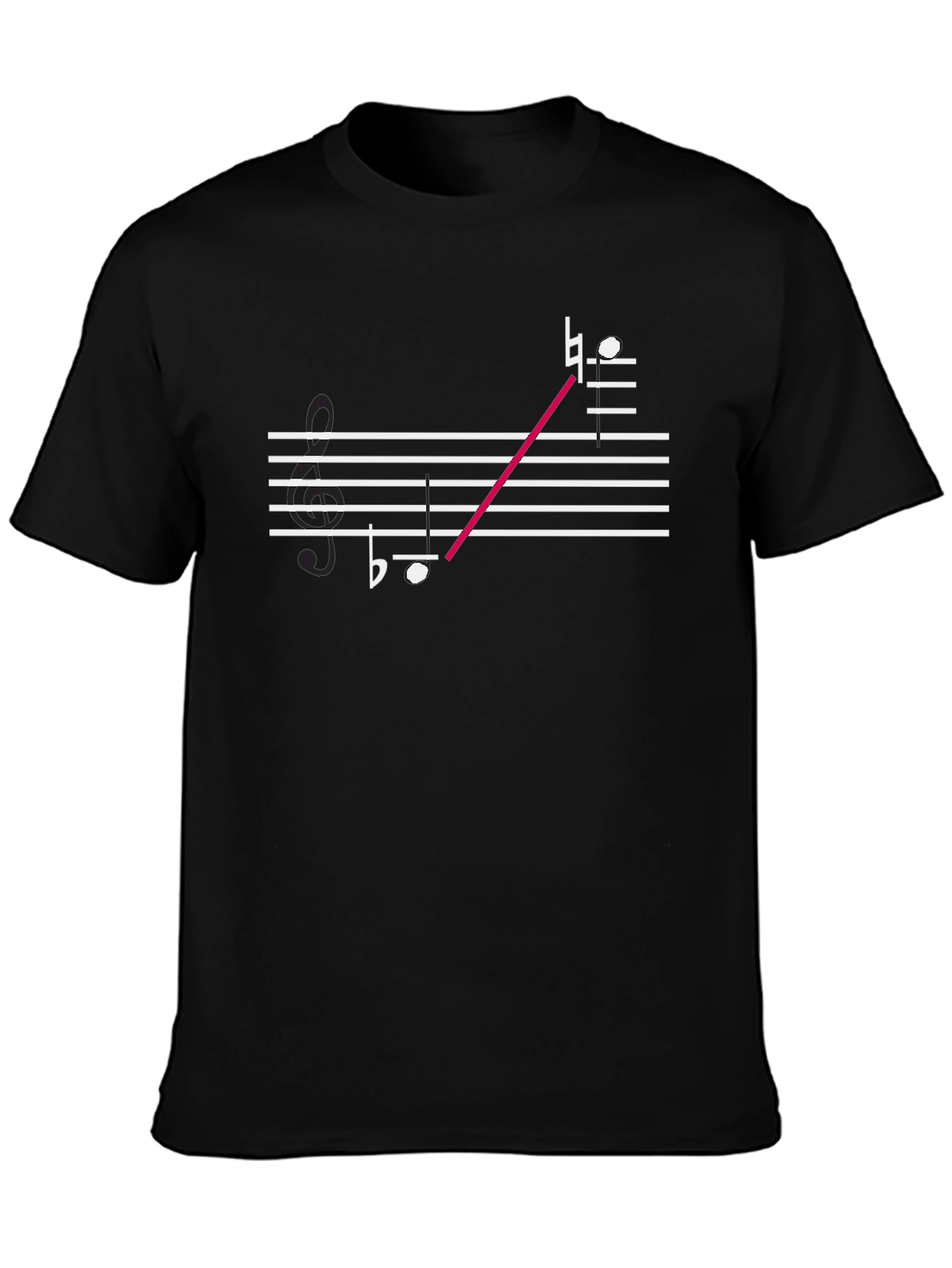 Musical Notes Graphic Tee - Black Cotton T-Shirt