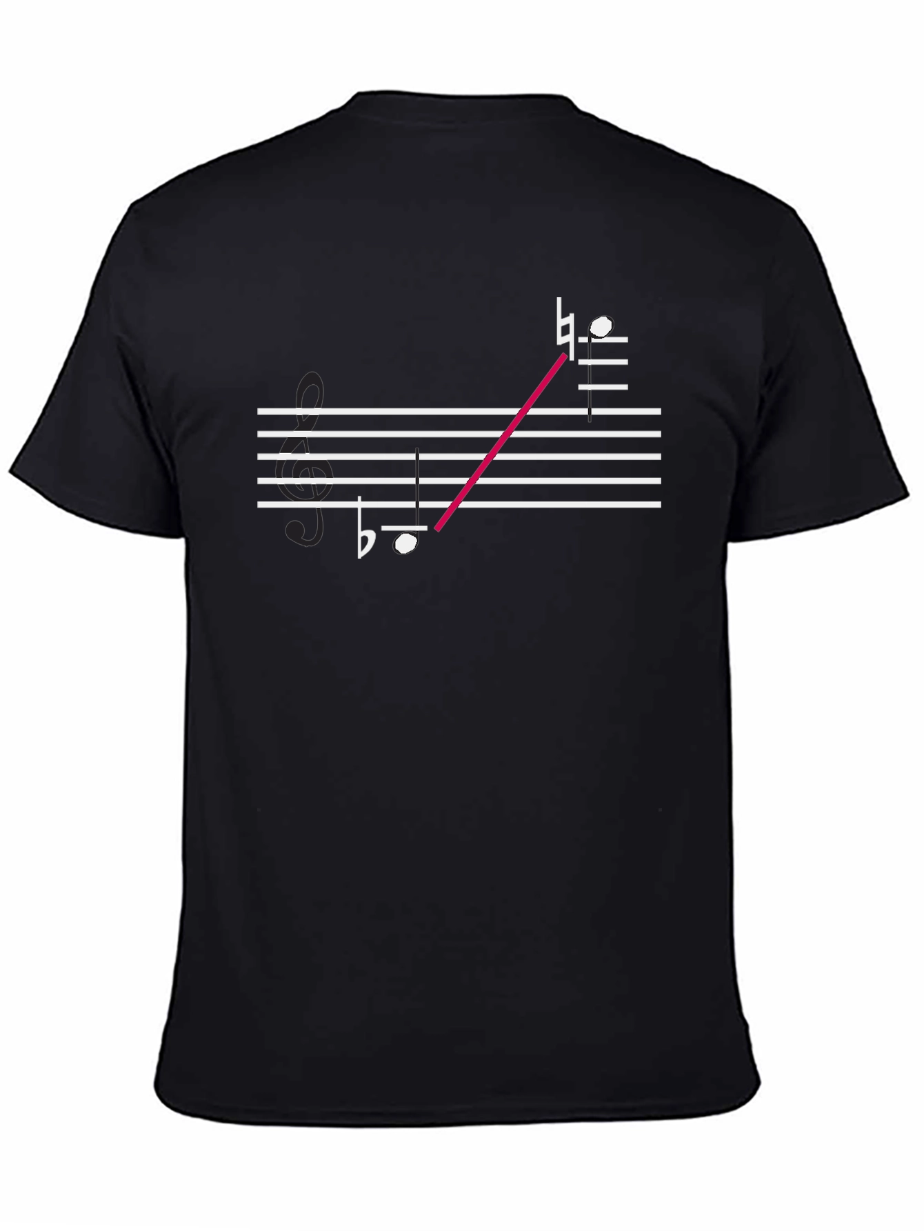 Musical Notes Graphic Tee - Black Cotton T-Shirt