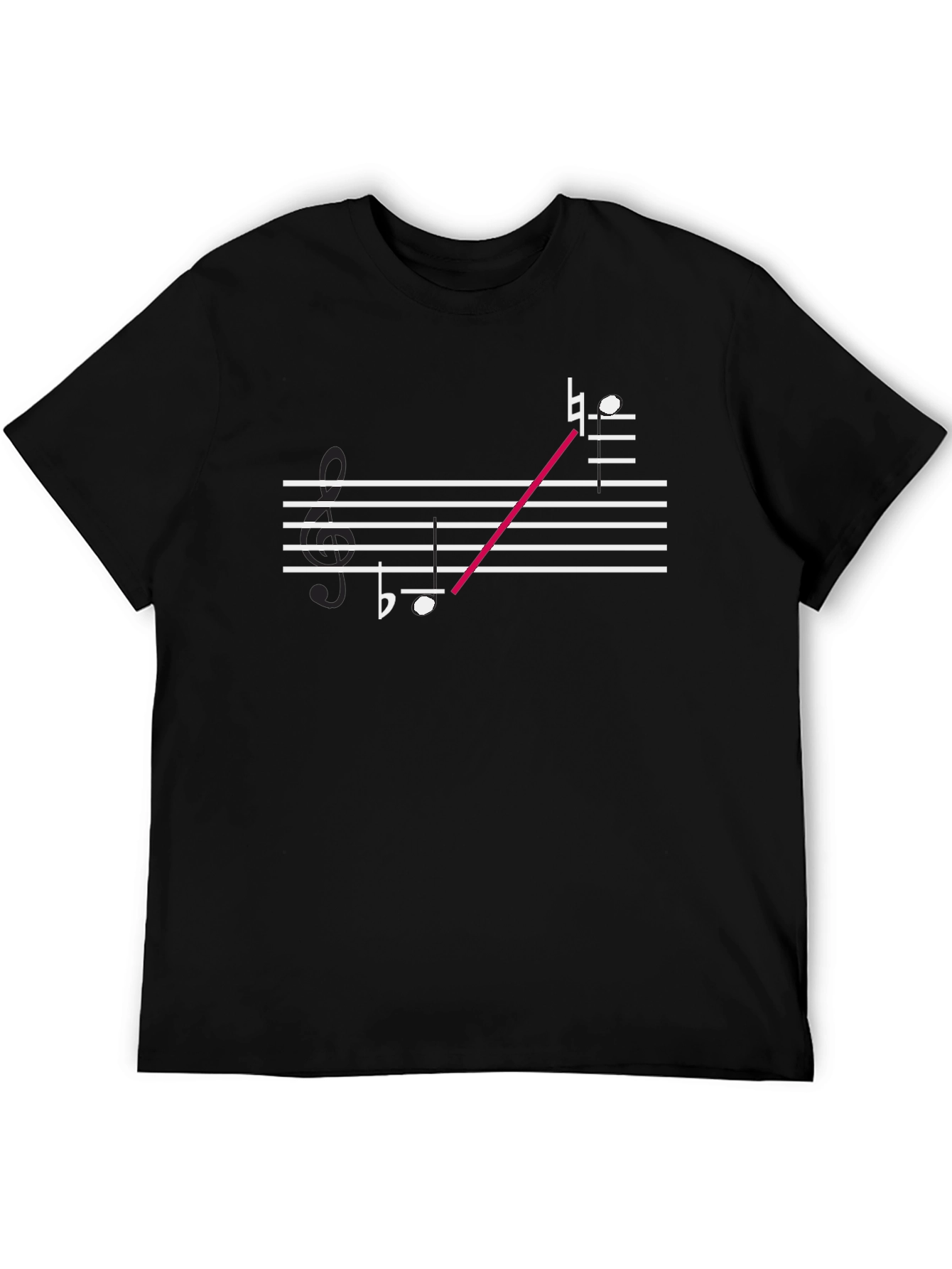 Musical Notes Graphic Tee - Black Cotton T-Shirt