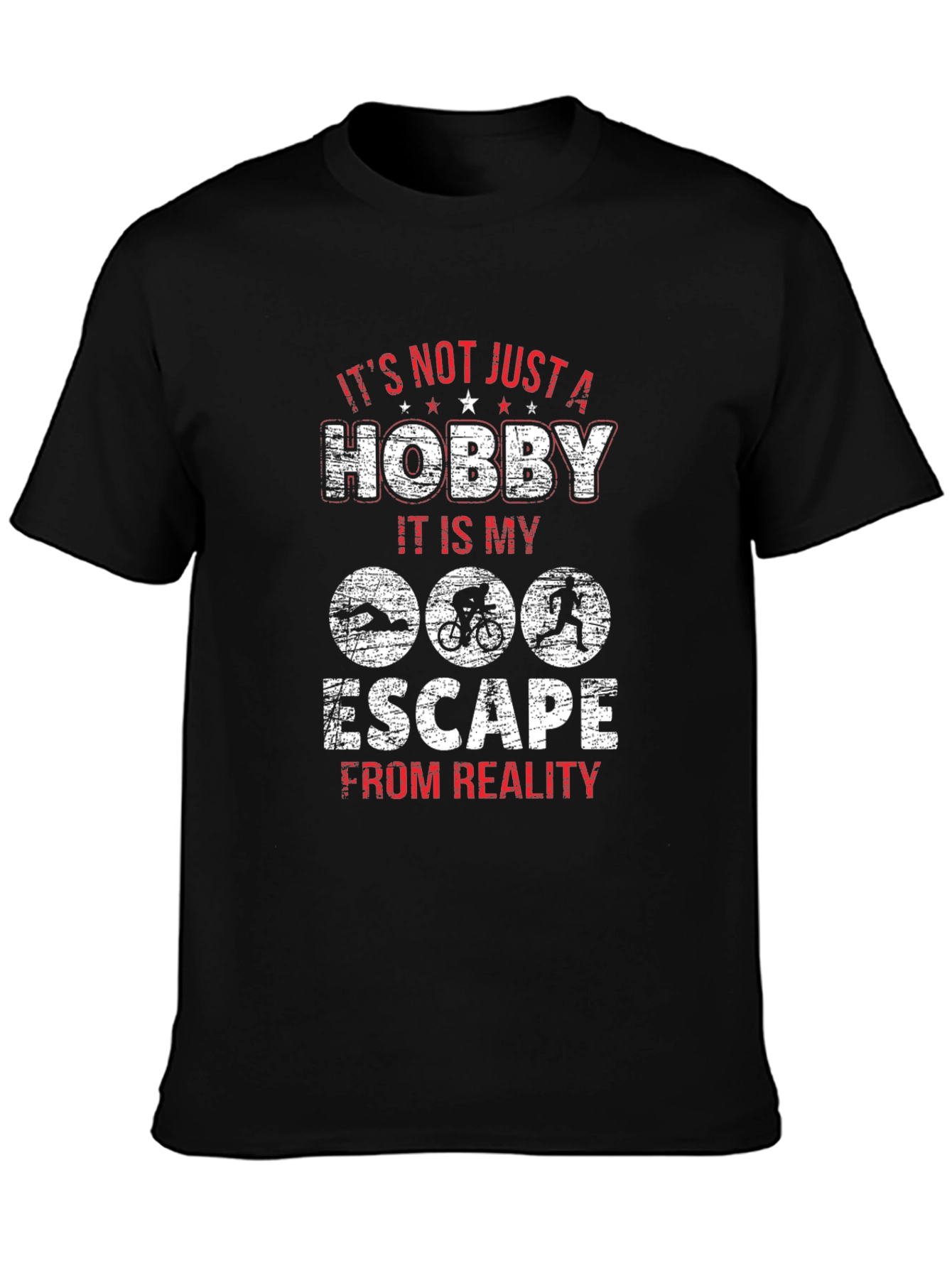 Triathlon Escape Hobby Black T-Shirt