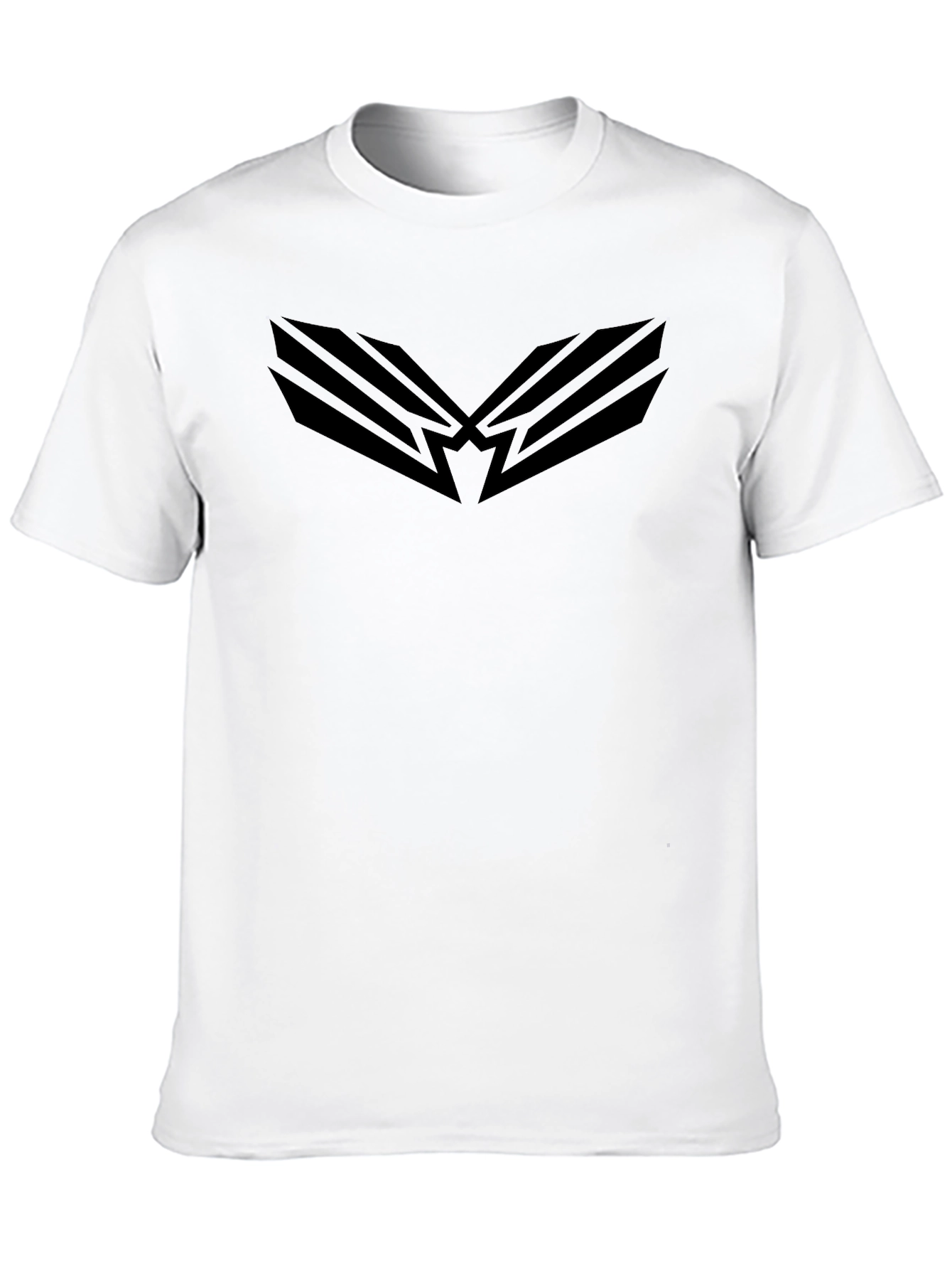 Black Graphic Tee - Modern Wing Design