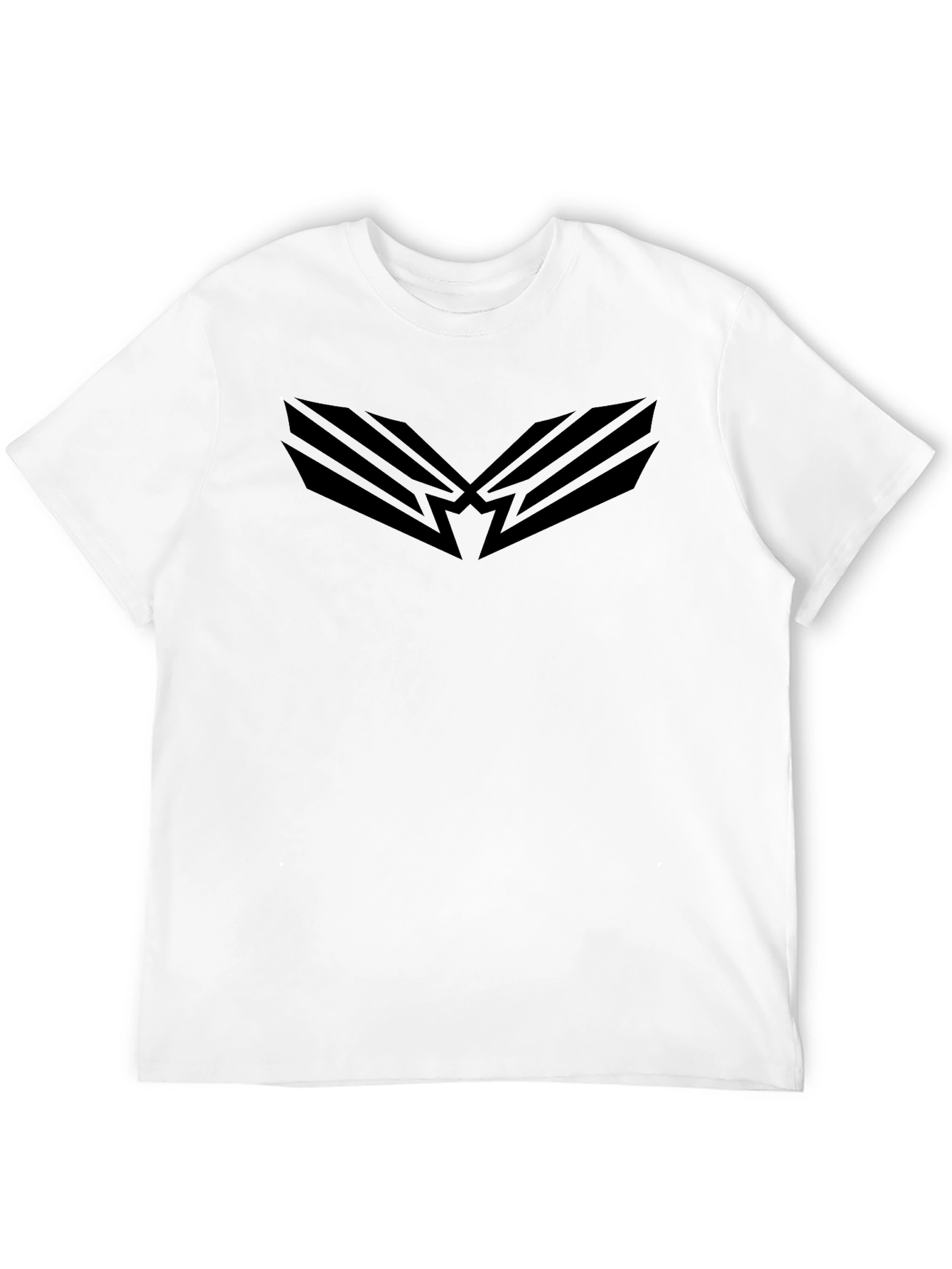Black Graphic Tee - Modern Wing Design