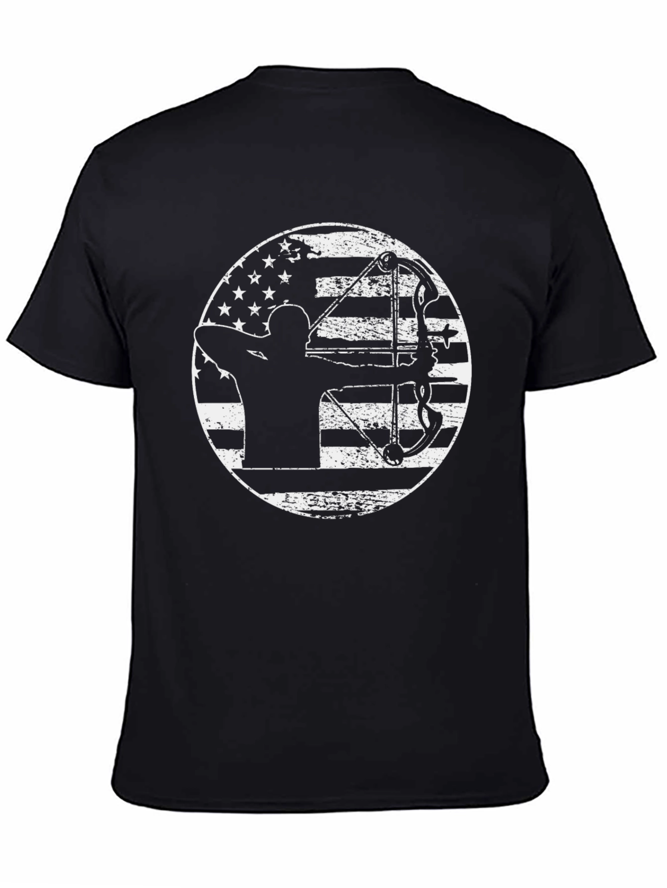 Archery American Flag Black T-Shirt