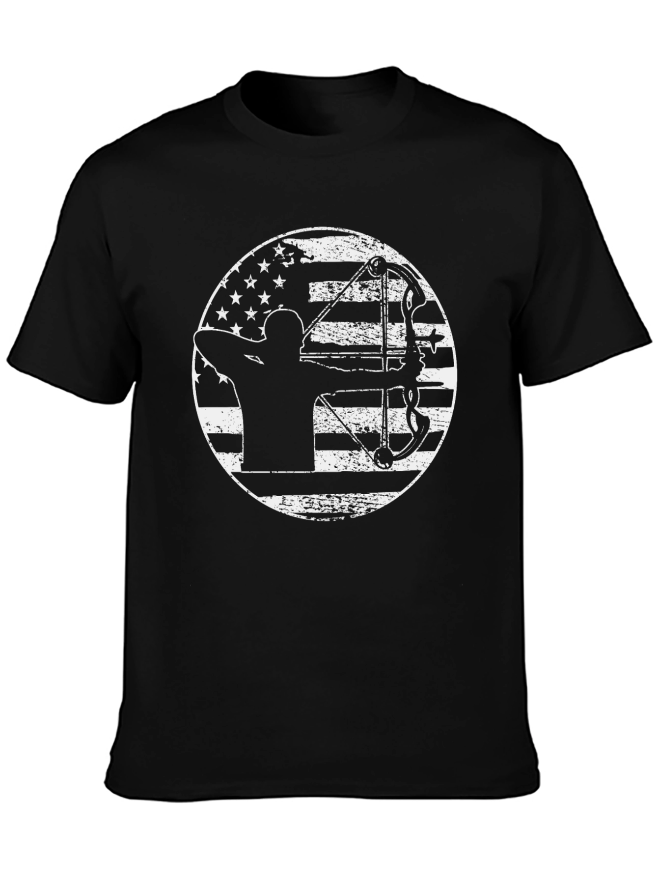 Archery American Flag Black T-Shirt