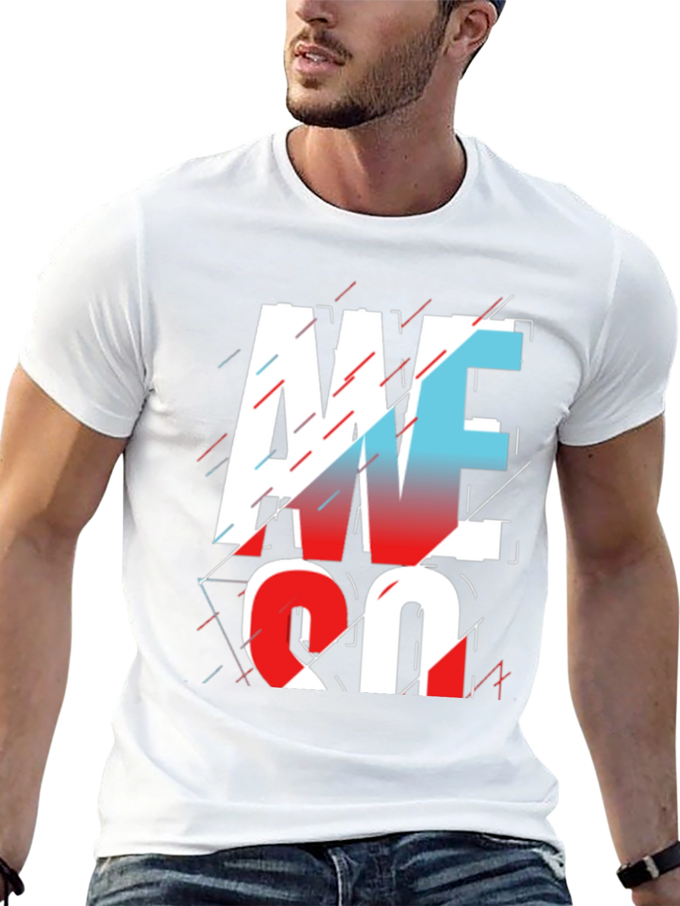 Awesome Graphic Print T-Shirt - Black