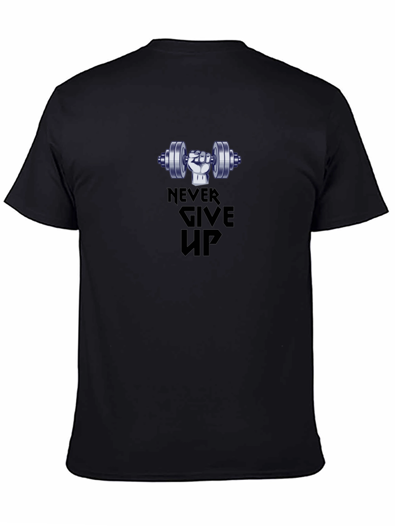 Never Give Up Workout T-Shirt - Black