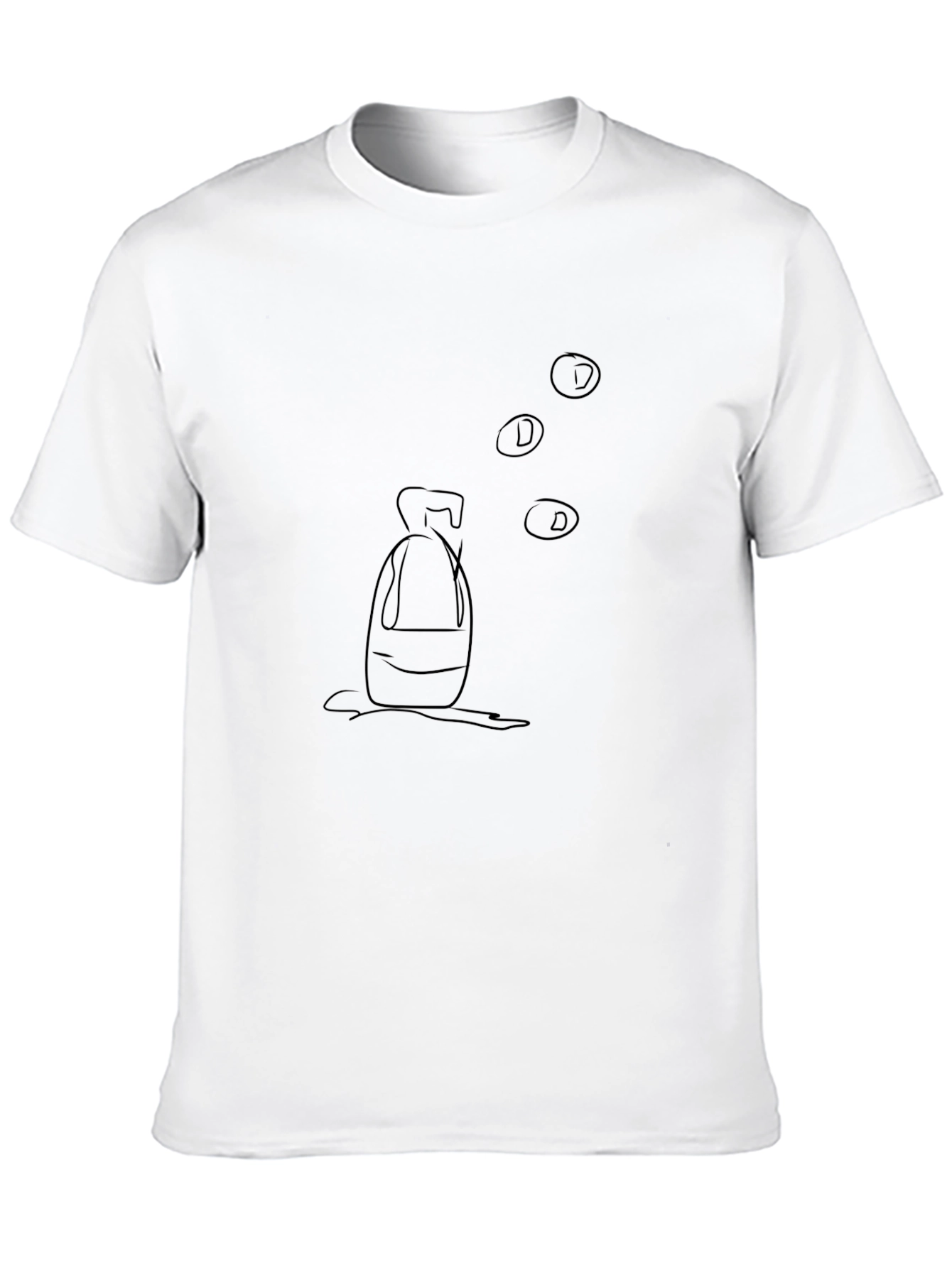 Black Doodle Print Tee - Quirky Style