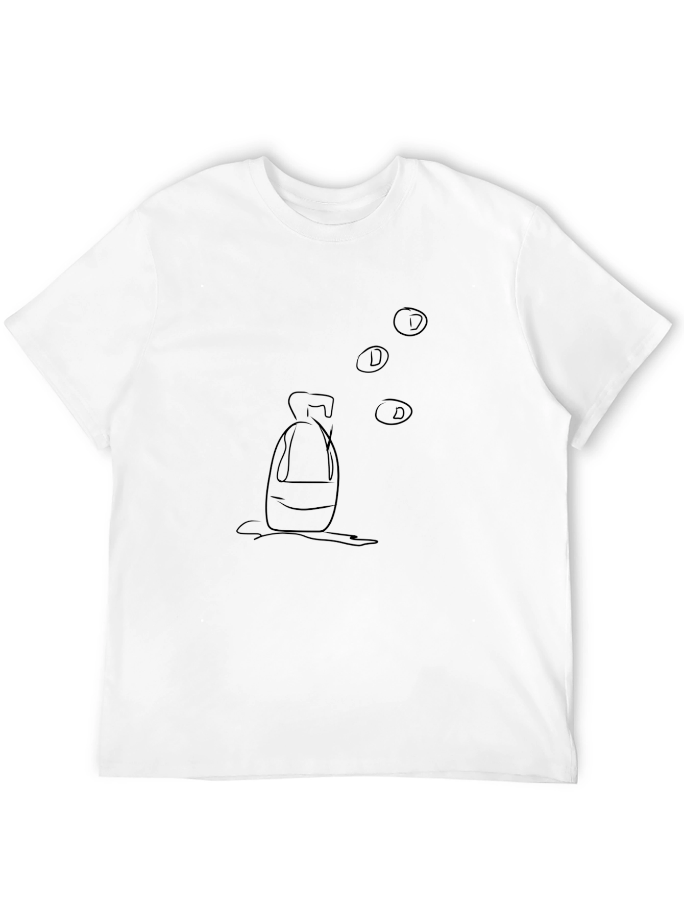 Black Doodle Print Tee - Quirky Style