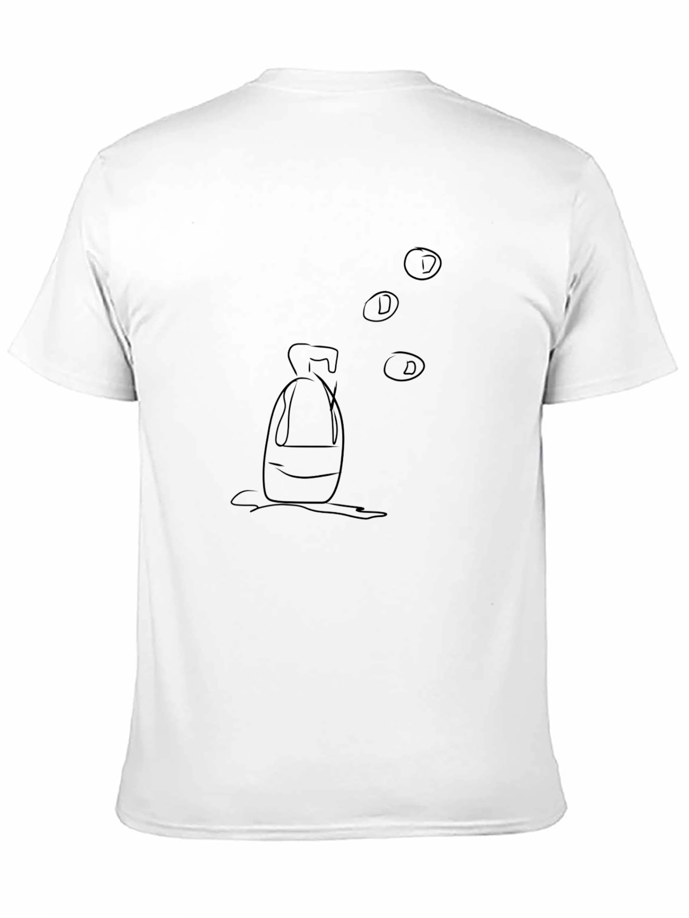 Black Doodle Print Tee - Quirky Style