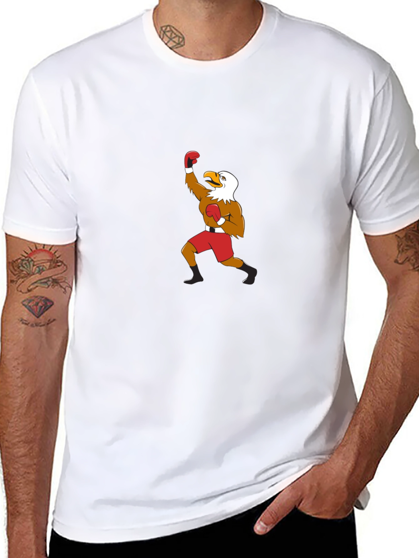 Eagle Boxer Graphic Tee - Mens Black T-Shirt