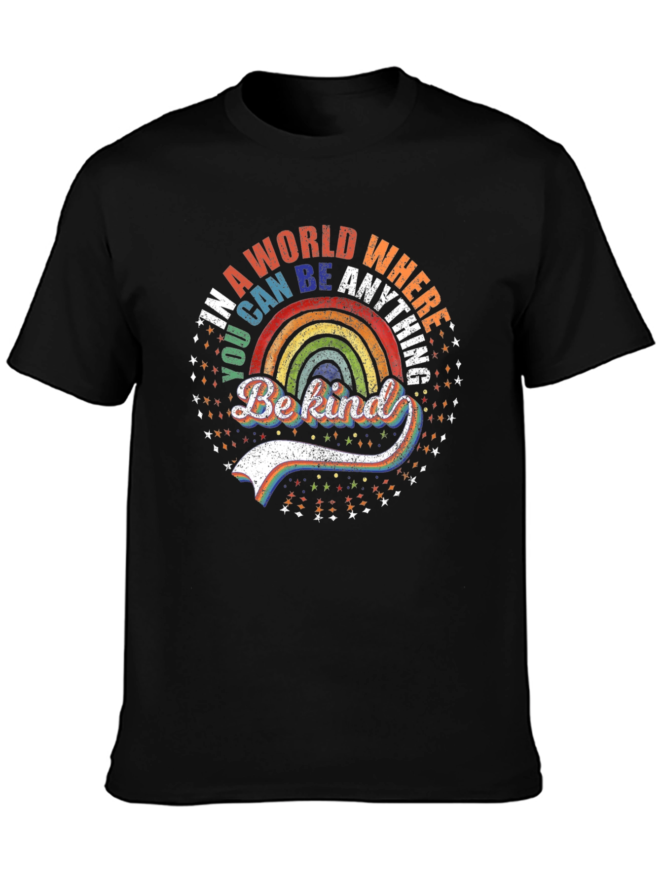 Be Kind Rainbow T-Shirt - Trendy Graphic Tee