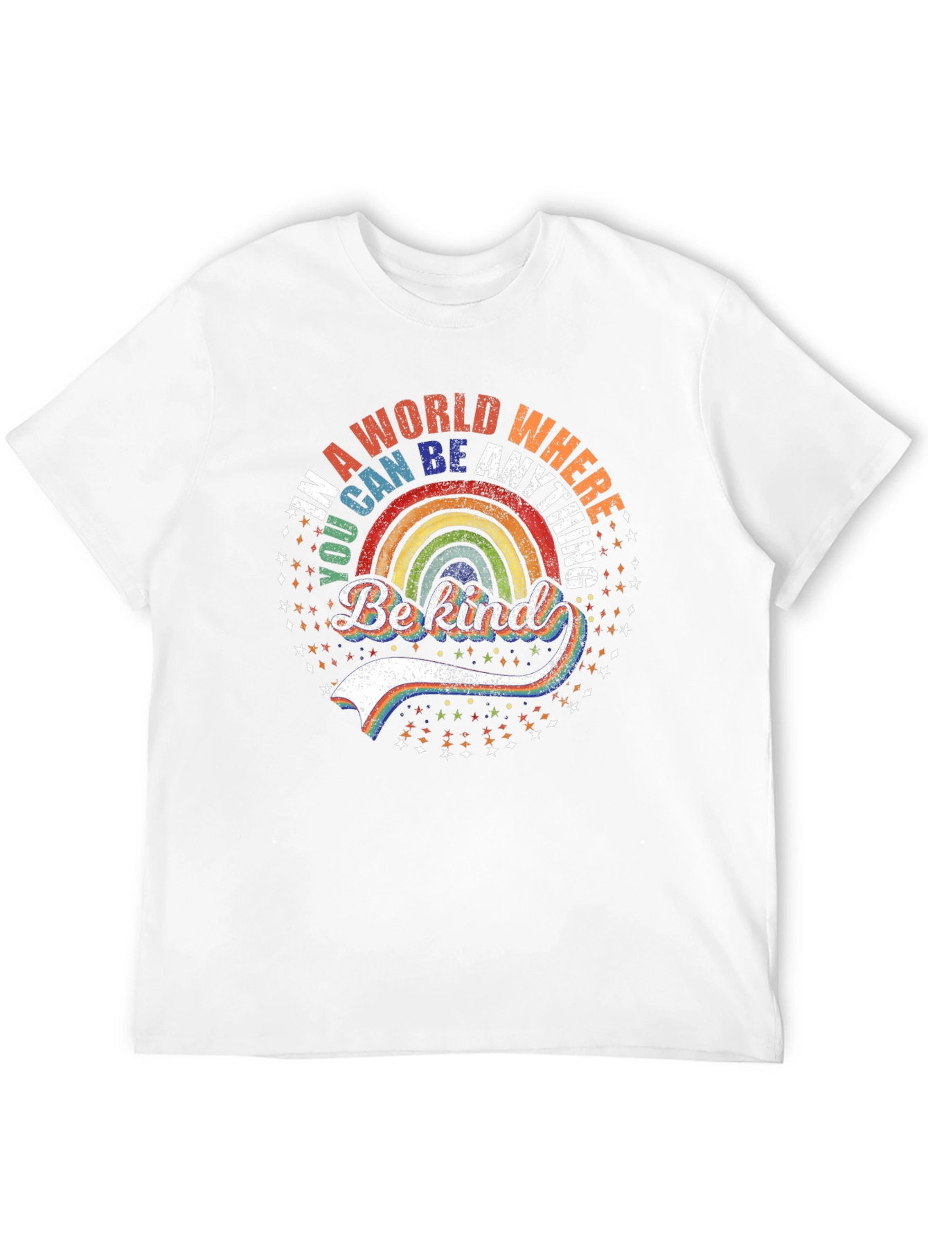 Be Kind Rainbow T-Shirt - Trendy Graphic Tee