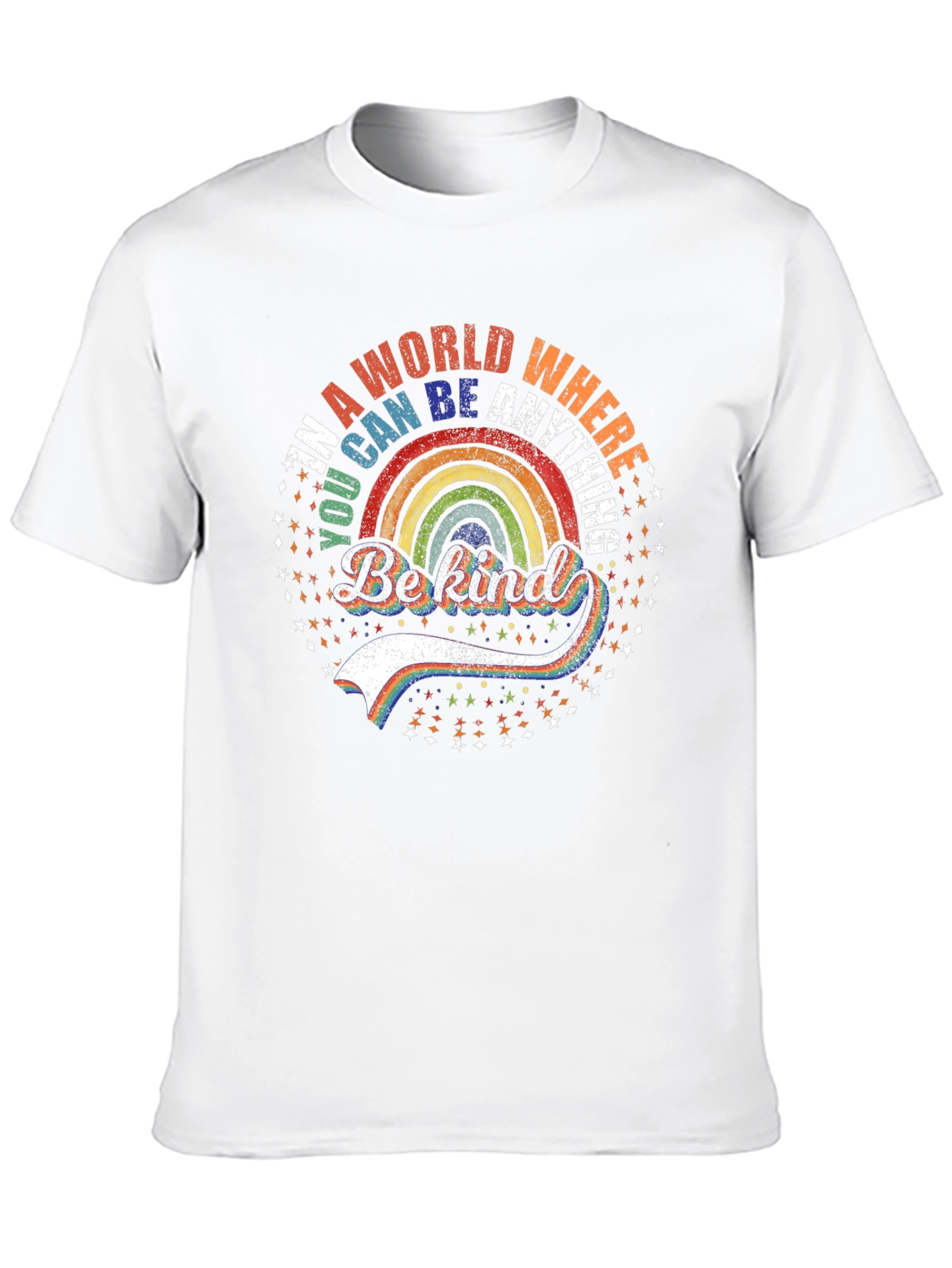 Be Kind Rainbow T-Shirt - Trendy Graphic Tee