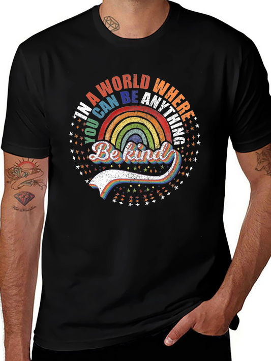 Be Kind Rainbow T-Shirt - Trendy Graphic Tee