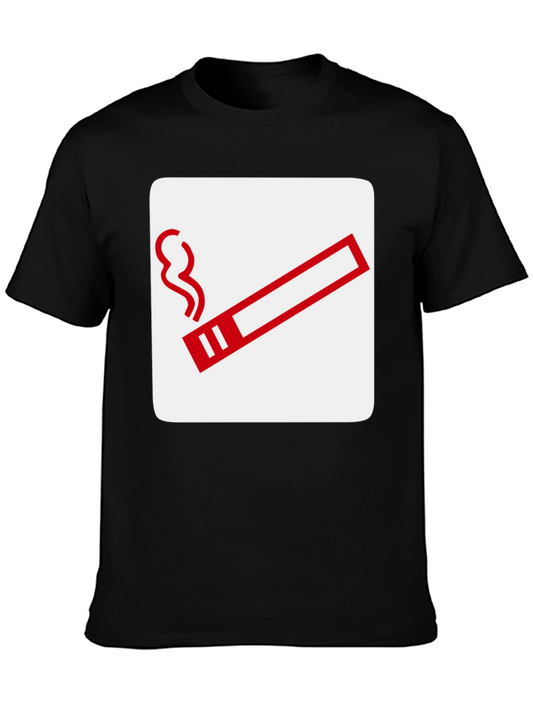 Smoking Area Graphic Tee - Black Cotton T-Shirt