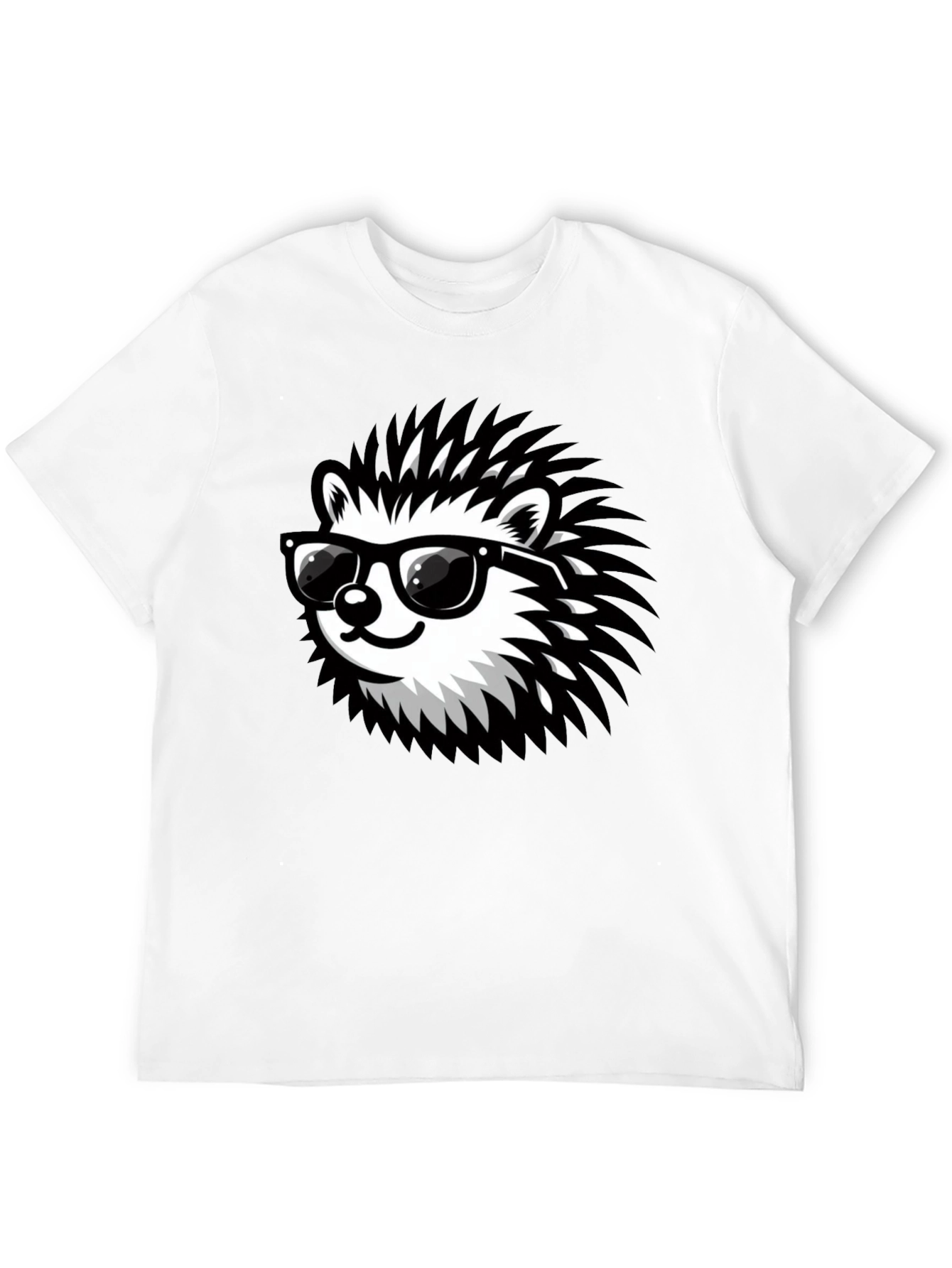 Cool Hedgehog Graphic Tee - Black