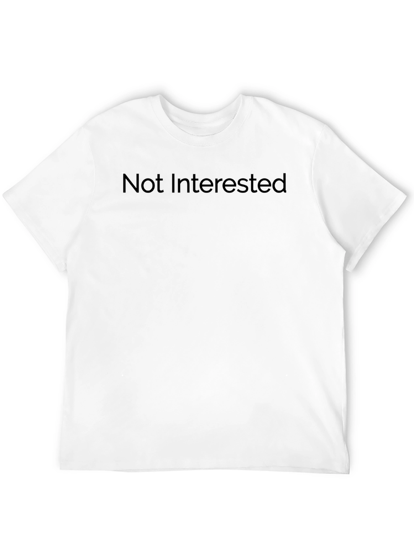 Not Interested Black T-Shirt - Casual Wear
