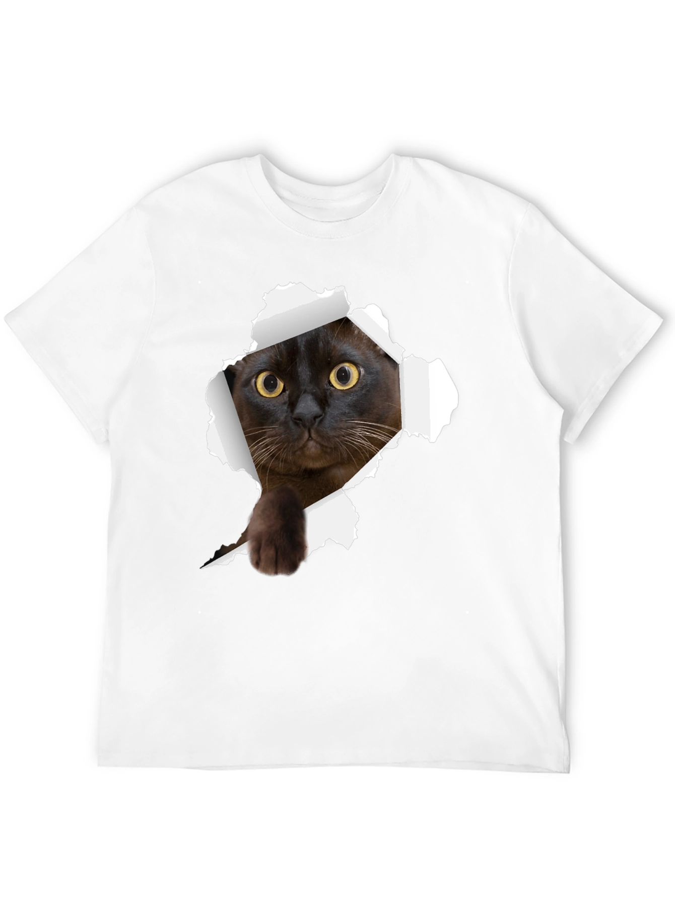 Black Cat Peek-a-Boo Graphic T-Shirt