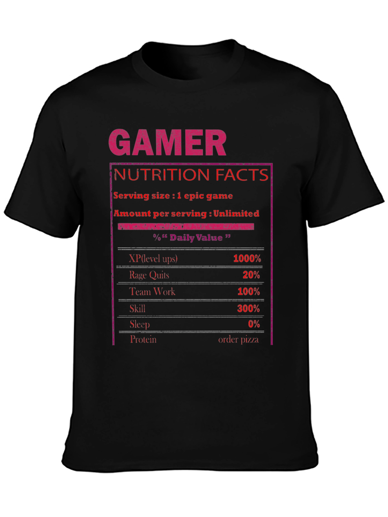 Gamer Nutrition Facts T-Shirt