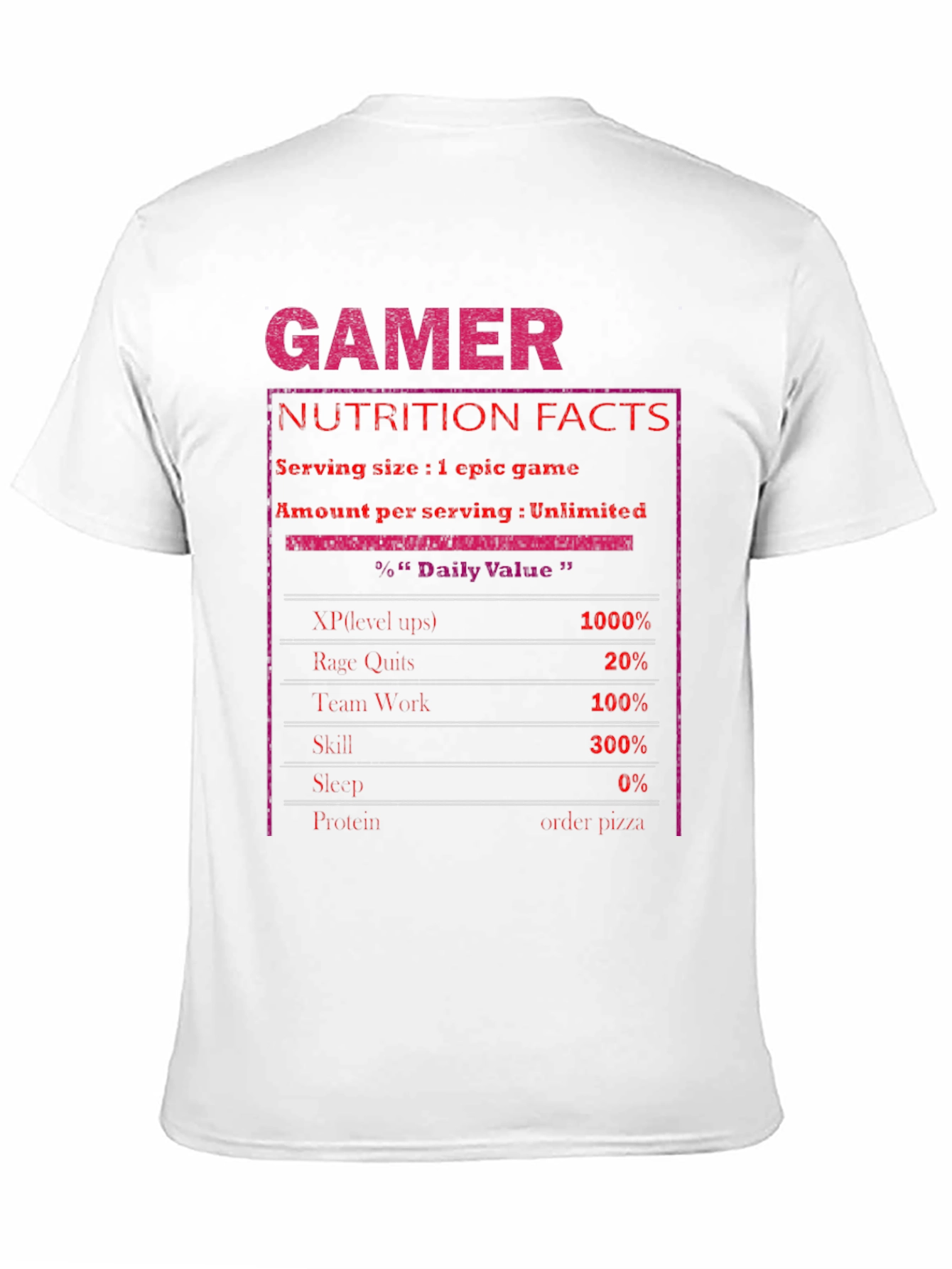 Gamer Nutrition Facts T-Shirt