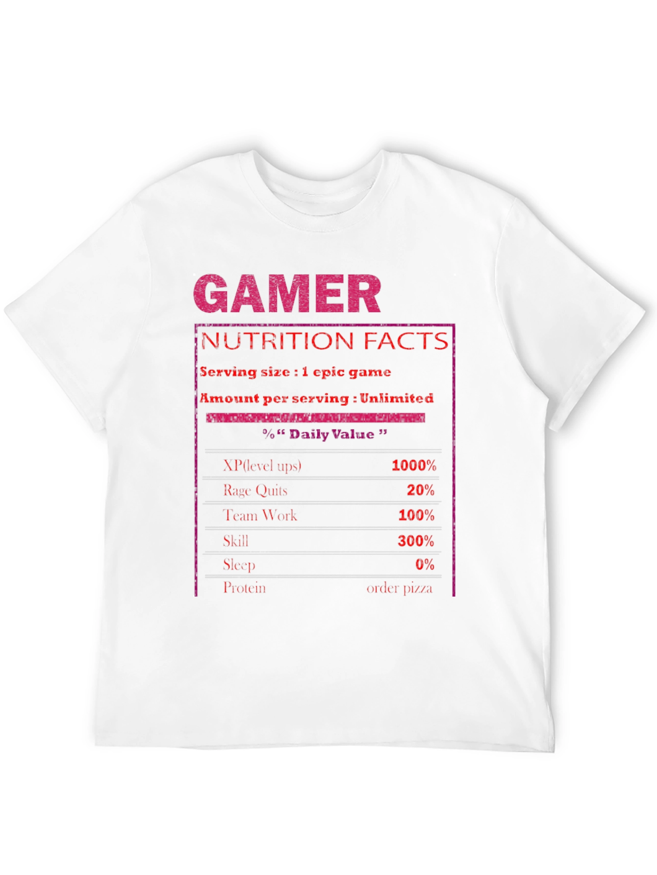 Gamer Nutrition Facts T-Shirt