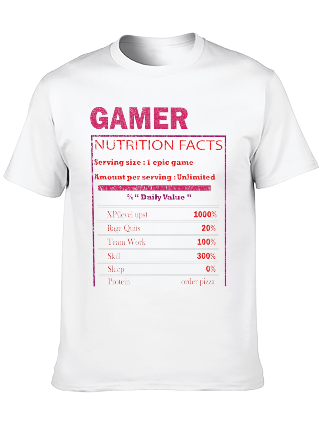 Gamer Nutrition Facts T-Shirt