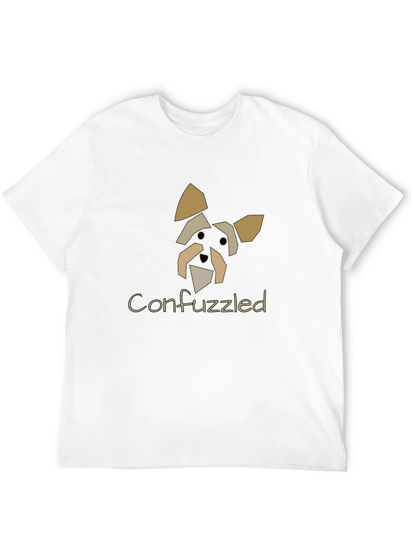 Confuzzled Dog Graphic Black T-Shirt